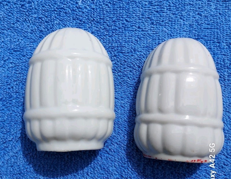 2 vintage Milk Glass Bird Feeders Waterers Art Deco