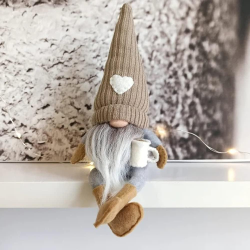 2 Pcs Gnomes Plush Bar Decor, Handmade Swedish Tomte Farmhouse Gnome Figurines ( - 第 2/12 張圖片
