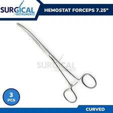 3 Pcs Rochester Pean Hemostat Forceps 7.25" Curved Stainless Steel German Grade