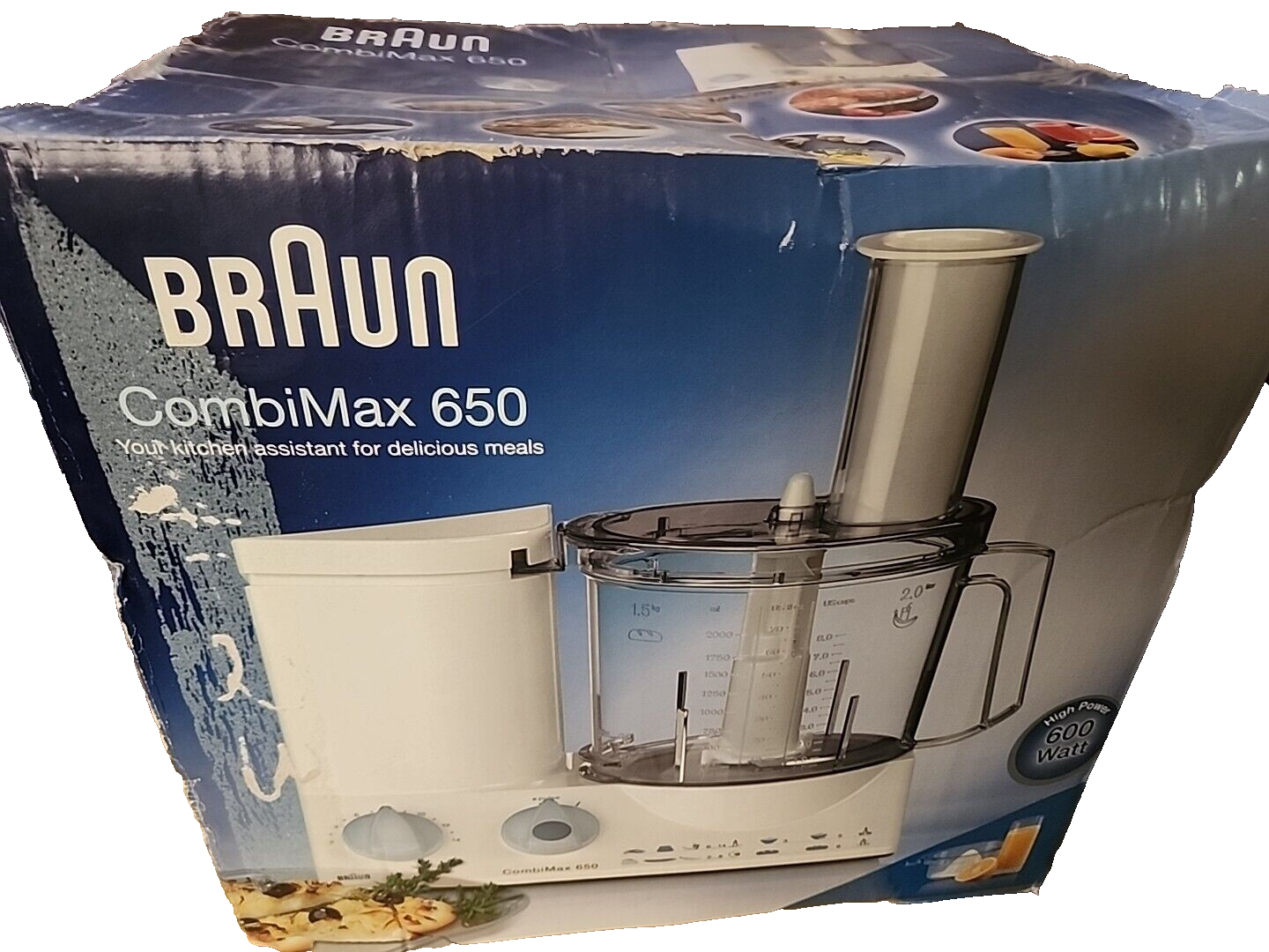 Braun CombiMax K650 600W 14Speed Food Processor & Accessories New in