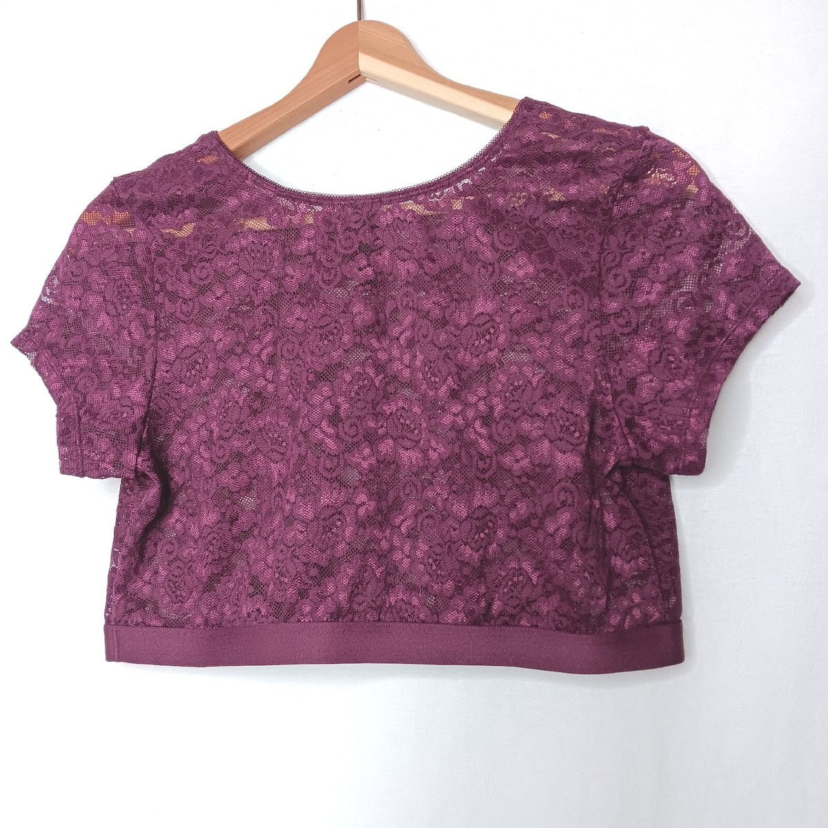 Torrid Curve Size 1 Crop Top Cami Undershirt Lace Stretch Maroon