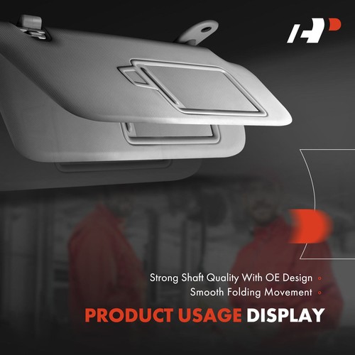 A-Premium Gray Sun Visor with Mirror & Light Front Driver for Toyota Highlander - Picture 5 of 8