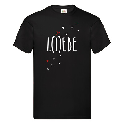 T-Shirt L(i)ebe Style Art Typografik Print verschiedene Farben XS S M L XL 2XL 