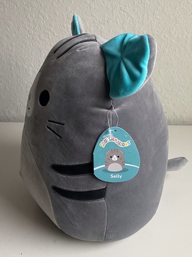 Squishmallows 14” Inches Selly the Cat Grey Soft Plush Kellytoy NEW - Picture 2 of 12