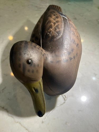 Vintage anni 60 Plasti Duk S10 Mallard Duck Hen Decoy USA Berkeley, CA - Foto 3 di 13