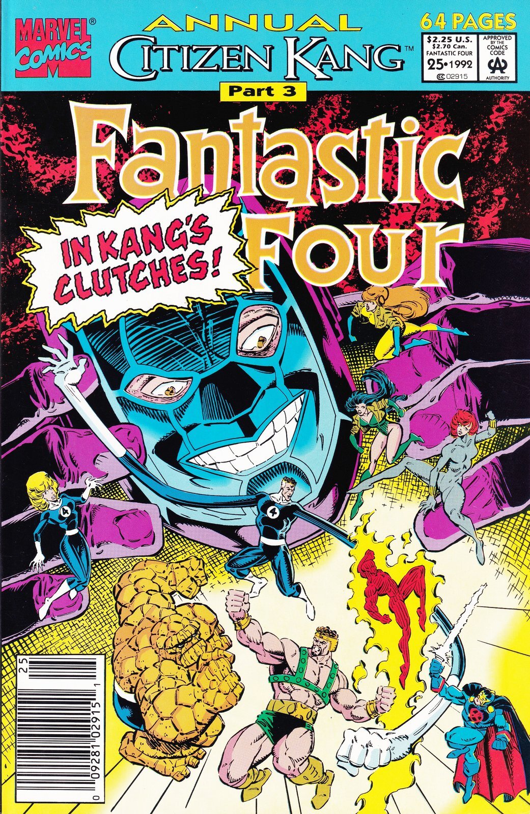 Fantastic Four Annual #25 Newsstand Cover Marvel Comics