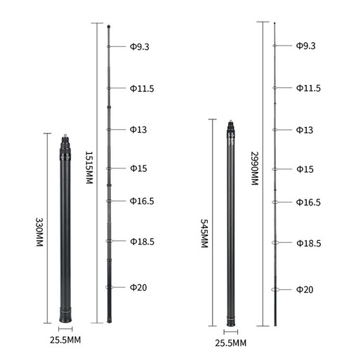 Anti-Shake 300 Cm Invisible Selfie Stick Tripod for Insta360 X3, ONE X2 w/Remote - Picture 13 of 19