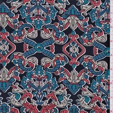 Wild Rag Scarf Cowboy Western Buckaroo Scarves silky navy teal rust scroll   38"