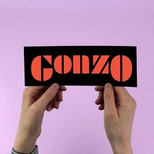 GONZO Bumper Sticker, Hunter S. Thompsoninspired design,fear and loathing, 