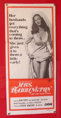 MRS. BARRINGTON ORIGINAL 1972 DAYBILL CINEMA FILM MOVIE POSTER Kim Pope 70's