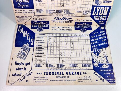 🔥 5 Sep 1943 Cleveland Indians Baseball Program v White Sox Scored HIGH GRADE🔥 - Picture 5 of 7