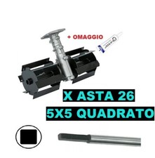 Gruppo Zappette per Decespugliatori Motozappa  Fresa x asta Ø26 - 5x5 Quadrato