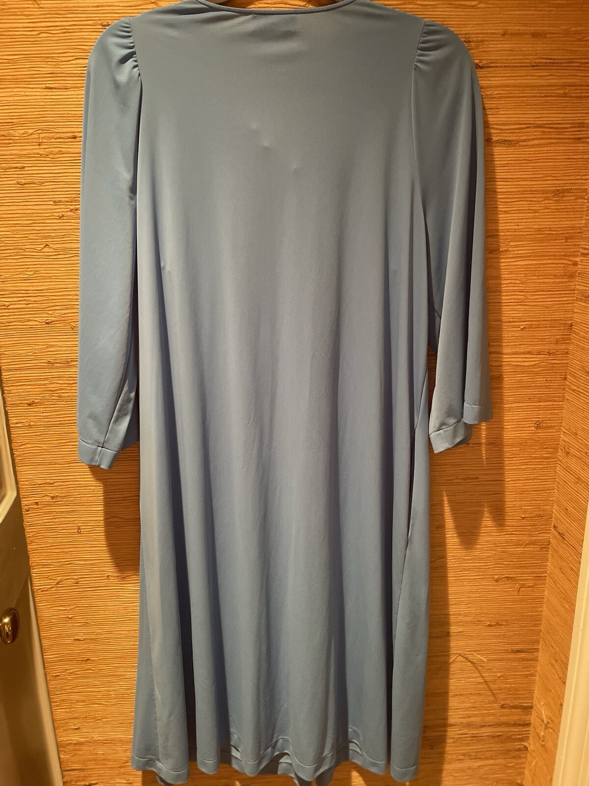 SHADOWLINE Nylon Robe Button Front Medium Blue Po… - image 13