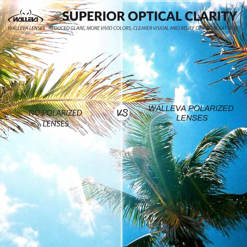 Walleva Titanium + Black Polarized Replacement Lenses For Maui Jim