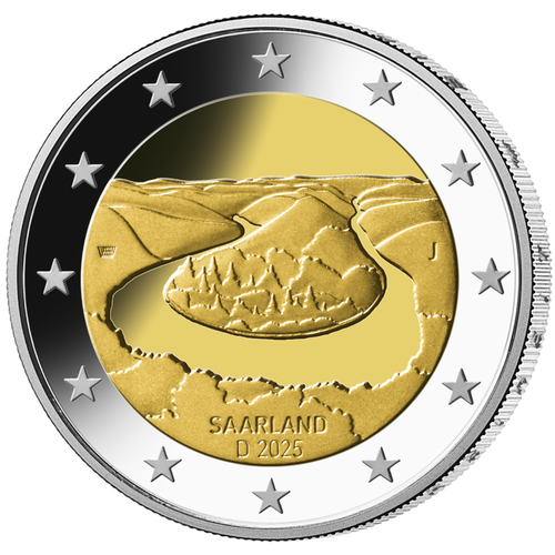 2025 Germany 5 x € 2 Euro UNC Coins - Saarschleife in Saarland - ALL 5 MINTS - Picture 2 of 3