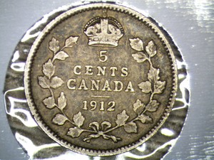 Canadian-1912-King-George-V-Silver-5-Cent-Coin