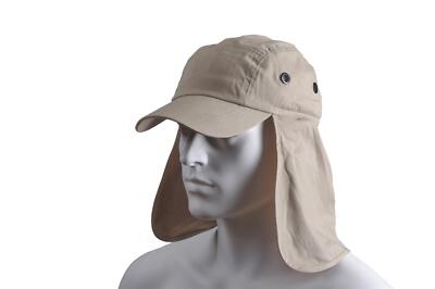 BasicNature Legionärs Kappe mit Schutz Hut Mütze 100% Baumwolle Beige Natur S-XL