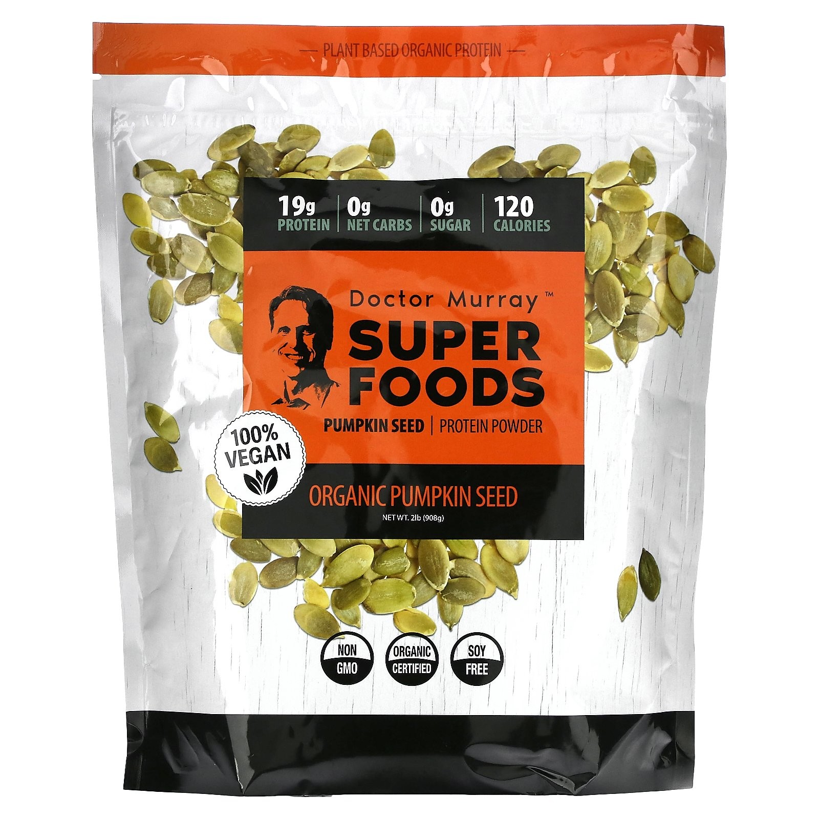 Super Foods Органический протеи порошок из семян тыквы 2 фунта 908 г 4990₽