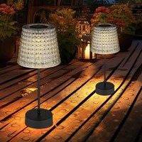 AußEnlampe Solarleuchte Tischleuchte Led Kristalllampe Gartenleuchte Rauch 2X