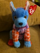 HODGE-PODGE 2002 Ty Beanie Babies Patchwork DOG (Blue Front Feet) With TAG