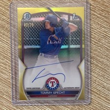 2023 Bowman Chrome Prospect Autographs Tommy Specht #CPA-TS Yellow /75