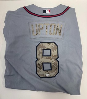 2013 Justin Upton Atlanta Braves Game Used/Worn Memorial Day Road Jersey MLB COA