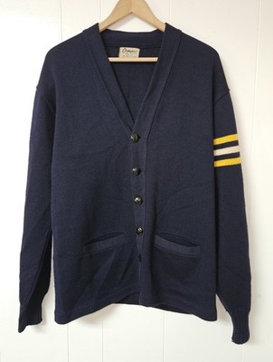 Vintage 60's? Campus Varsity Wool Cardigan Knit Sweater M-L? (See Measurements)