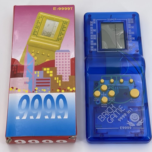 NEW Vintage Brick Stacking Game Handheld 9999 in 1 Rare Clear Blue Release