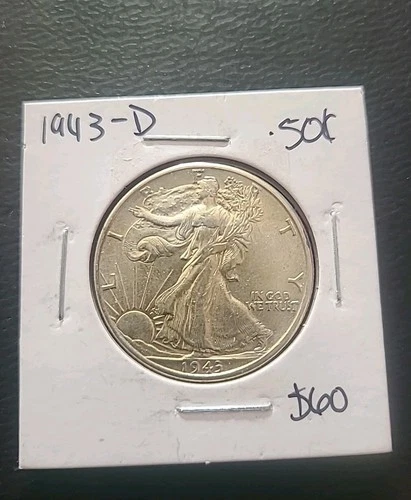 1943 D WALKING LIBERTY HALF DOLLAR XF CONTION