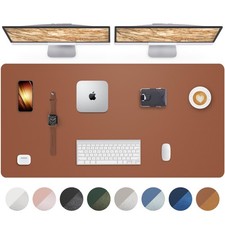 63x17-inch Extra Large Desk Mat Non-Slip Desk Pad for Office Home Brown