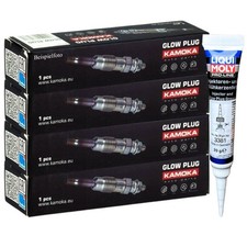 4x KAMOKA Glühkerzen + LIQUI MOLY Fett für BMW 3 E46 5 E39 7 E38 X5 E53