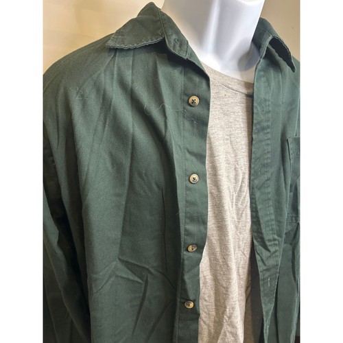 Camisa Wrangler vintage verde ropa de trabajo utilitaria con botones para hombre pequeña - Imagen 8 de 8