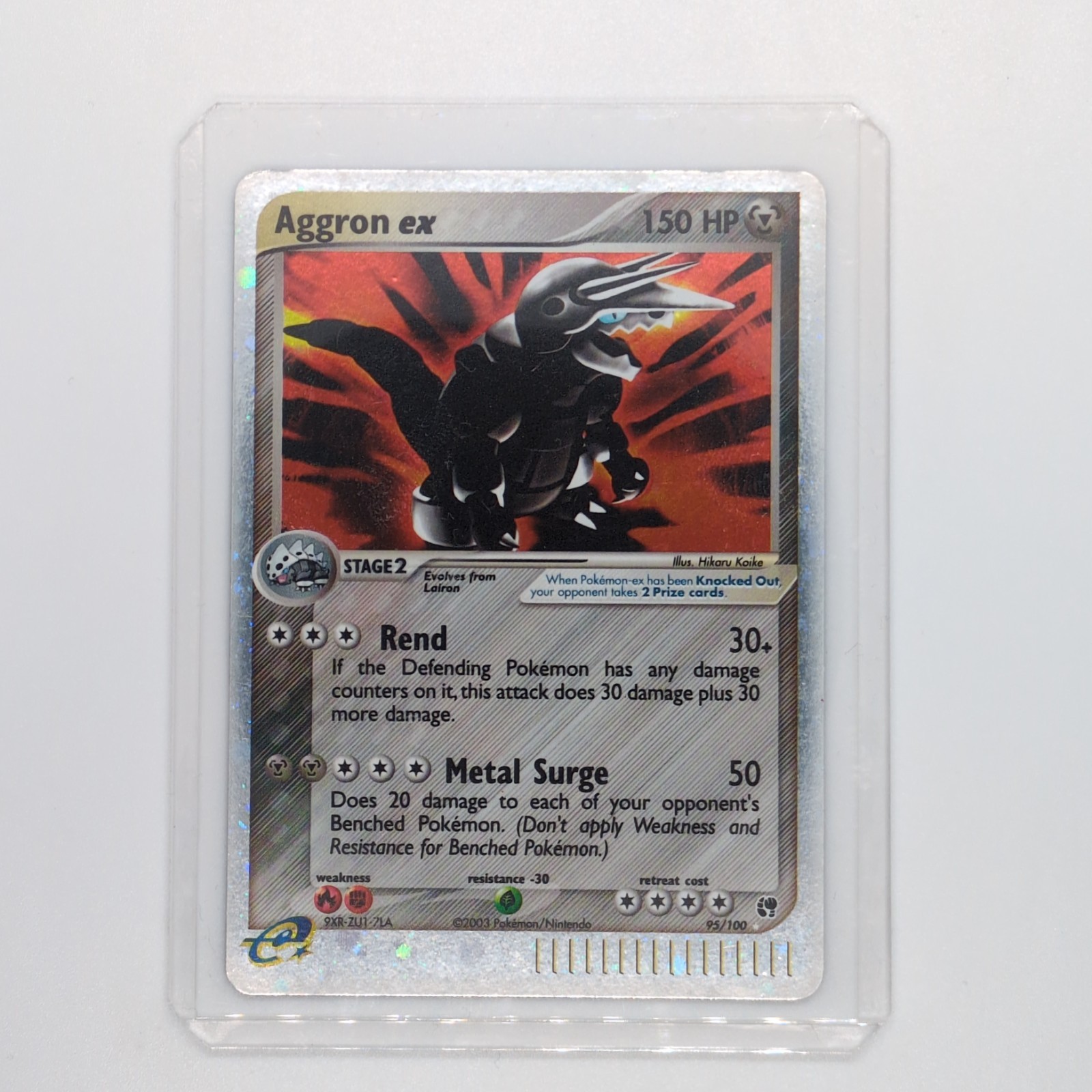Pokémon TCG Aggron ex 95/100 EX Sandstorm Holo Ultra Rare 2003 LP Condition
