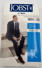 New Jobst for Men Medical Compression Black Large Socks (15-20 mmHg)