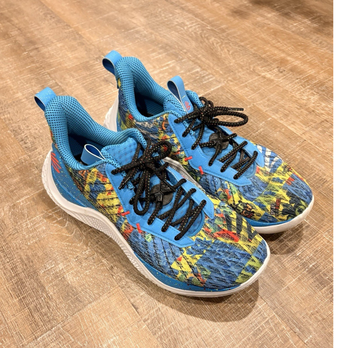 Under Armour Curry Flow 10 Sour Patch Kids Blue Sneakers Size 12