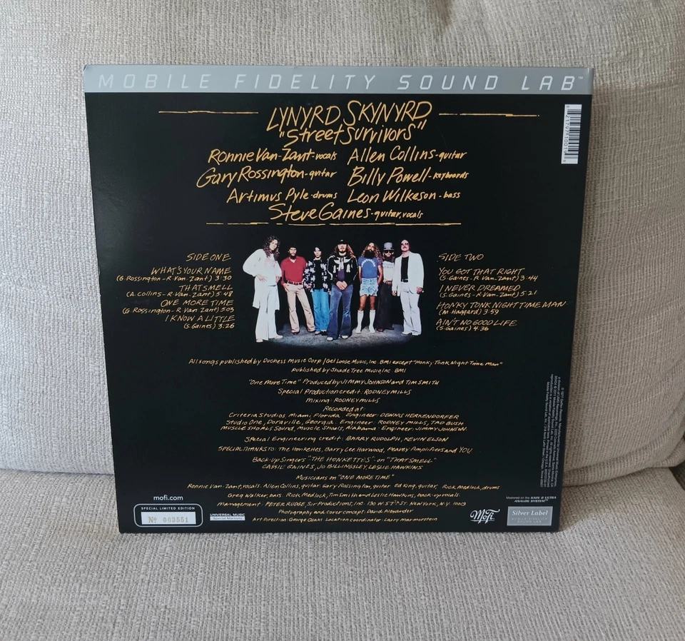 Lynyrd Skynyrd Street Survivors Original Master Recording Vinyl Record MFSL ROCK - Image 4 of 4