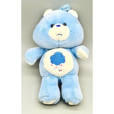 Care Bears Grumpy Bear Blue Plush Rain Cloud Belly 2002 Play Along 8 inch