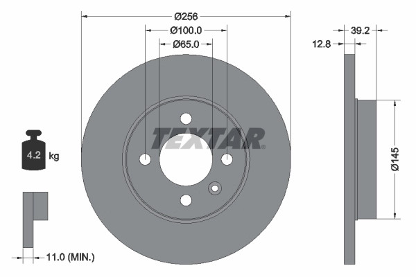 2Er Set Bremsscheiben Textar 92041703 Chery 357615301 A113501075 A116GN3501075-image