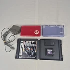 Nintendo DS Lite Limited Edition Red Super Mario Console With Charger & 2 Games