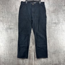 Carhartt Double Knee Relaxed Fit Rugged Mens Sz 36x34 Relaxed Black BN3334-M