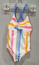 GIRL'S ONE PIECE STRIPED SWIMSUIT BY WONDER NATION  SIZE: XS 4-5 