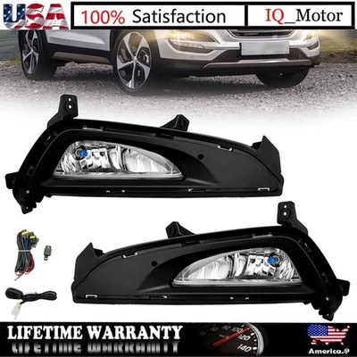 For 2016-2018 Hyundai Tucson Fog Lights Halogen Lamps Assembly Set LH+RH Side