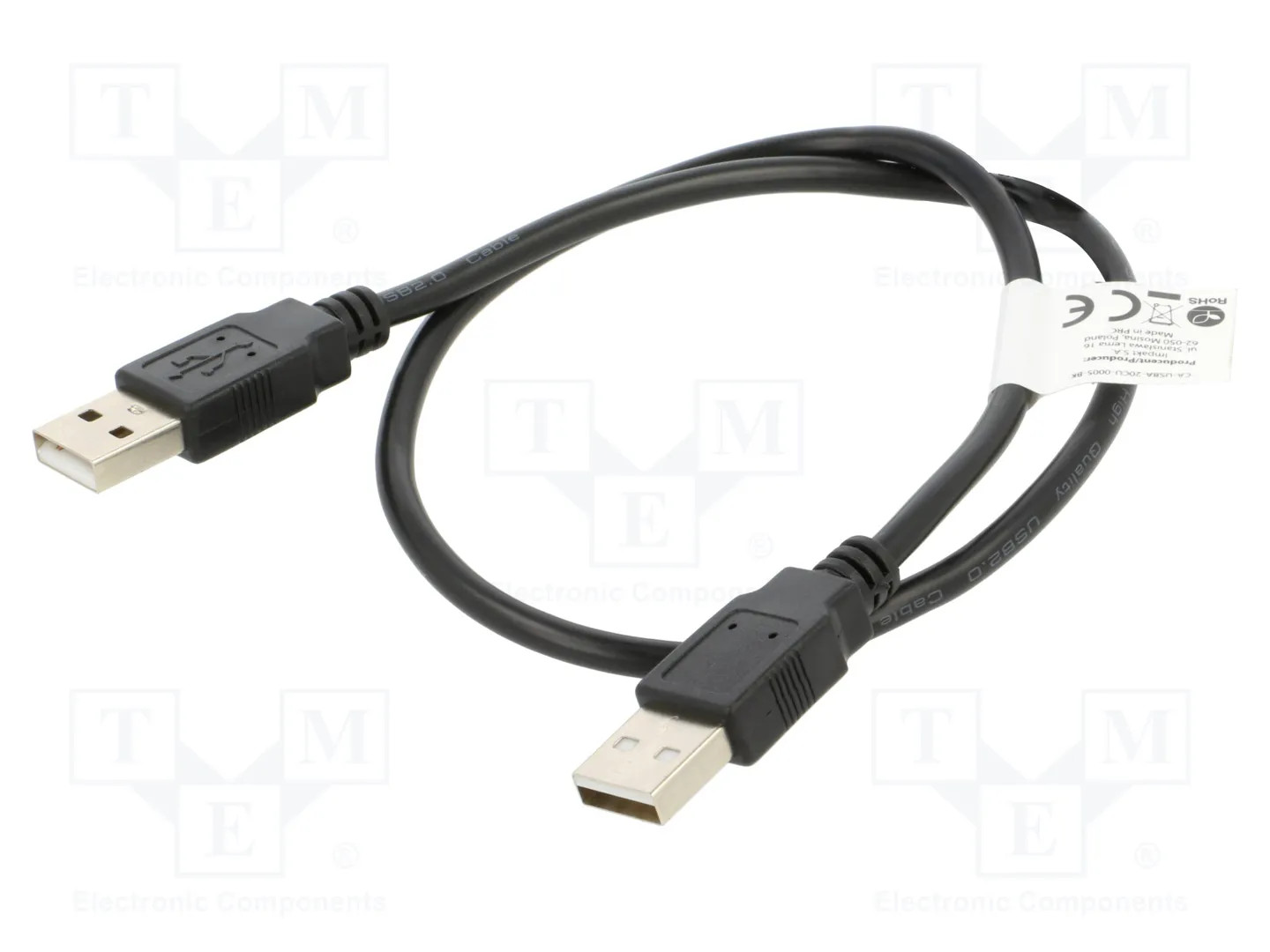 Lanberg Noir Ca-Usba-20Cu-0005-Bk Câble Usb Usb 2.0 0,5 M - Neuf - Image 2