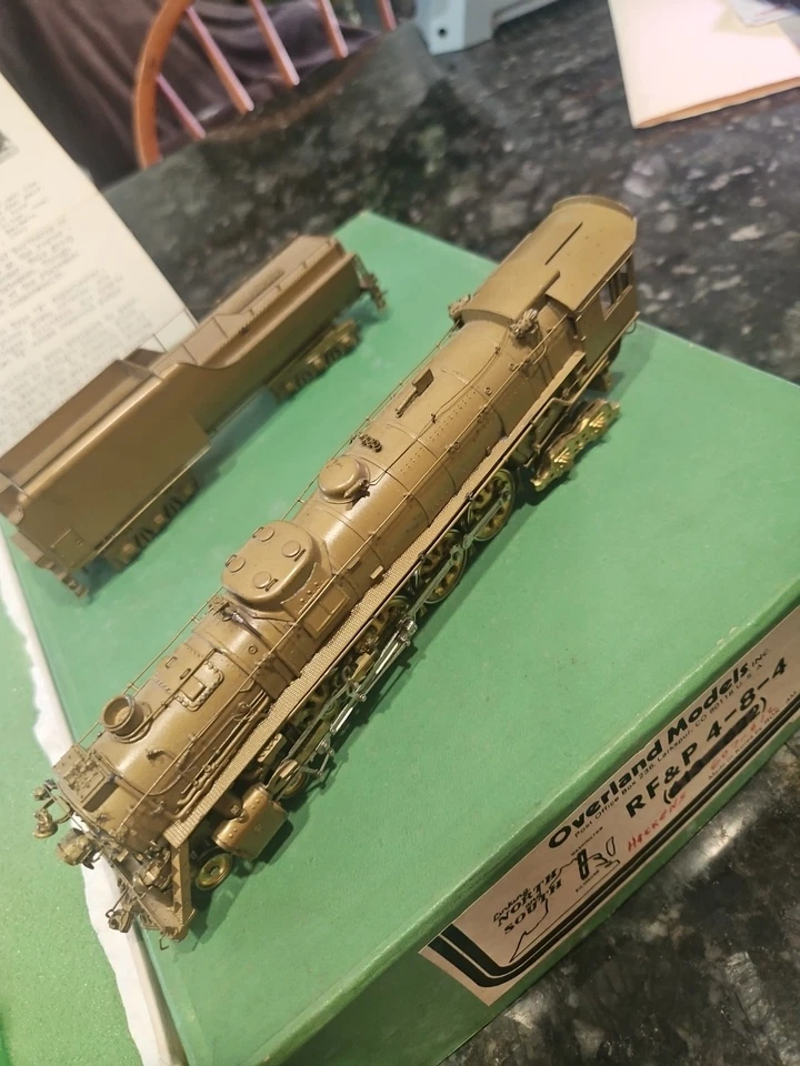 Overland Models Brass Import Train Locomotive R F & P Hickens 4-8-4 607 612 Box  - Image 3 of 4