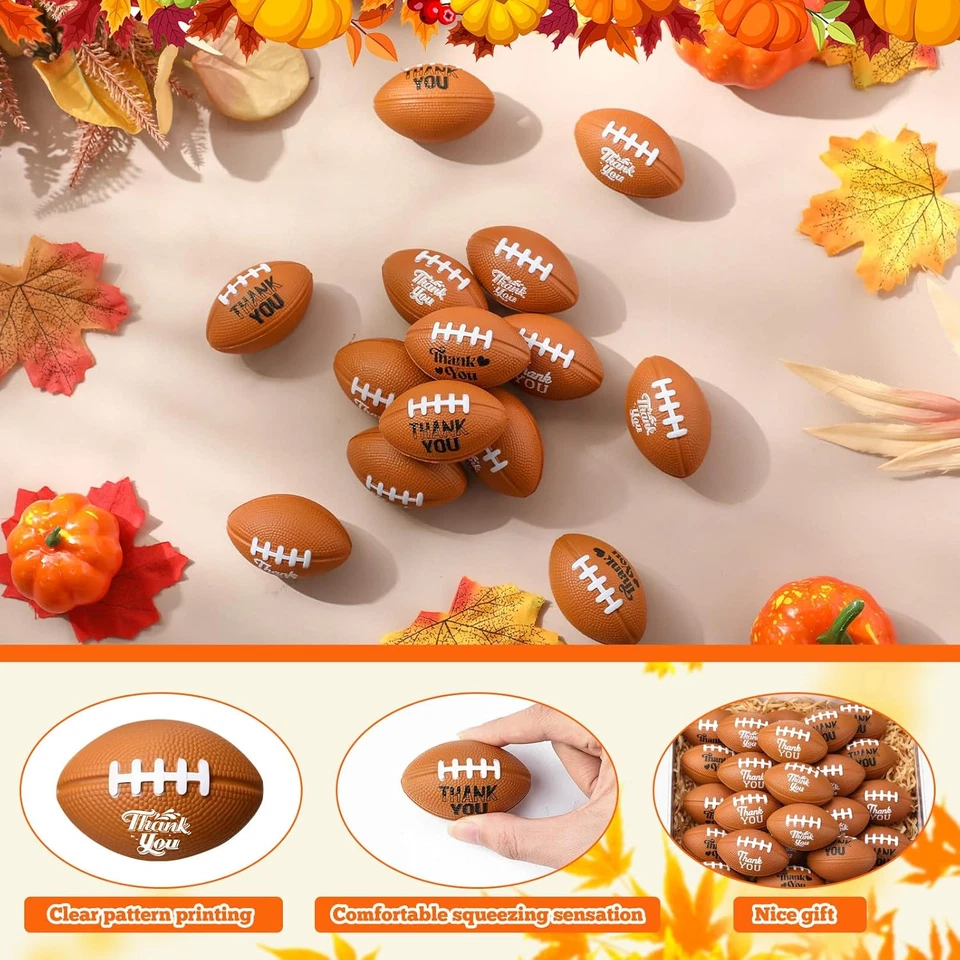 "Paquete de 30 mini pelotas de fútbol americano Stress de 2,17"" conjunto de espuma para fiestas de acción de gracias para niños" Foto 3 de 4