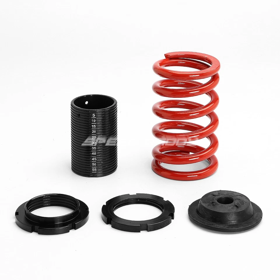 PARA 88-00 CIVIC EG EK/DC DESCENSO NEGRO PERCHA SUSPENSIÓN COILOVER RESORTE ROJO Foto 4 de 4