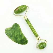 2 pcs Jade Roller and Gua Sha Set - Guasha Tool for Face - Skin Care Gift Set