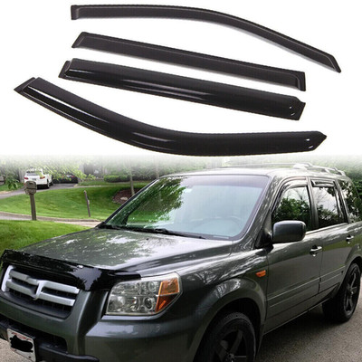 For 2003-2008 Honda Pilot Window Visor Vent Shade Sun Rain Guards Wind Deflector