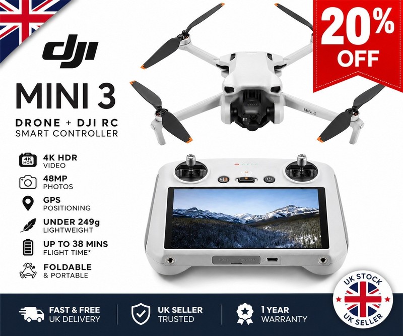 DJI Mini 3 (DJI RC),Lightweight 3xMechanical Gimbal Camera Drones 4K,GPS Return