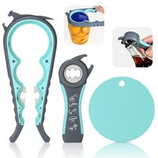 Jar Opener Set 6in1 Adjustable Lid Bottle Can Gripper Kitchen Tool BlueGrey